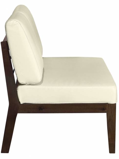 Диван-скамья Массив мягкая экокожа крем, каркас орех