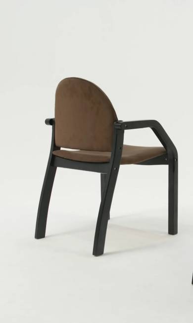 Стул-кресло Джуно 2.0 чёрный/коричневый