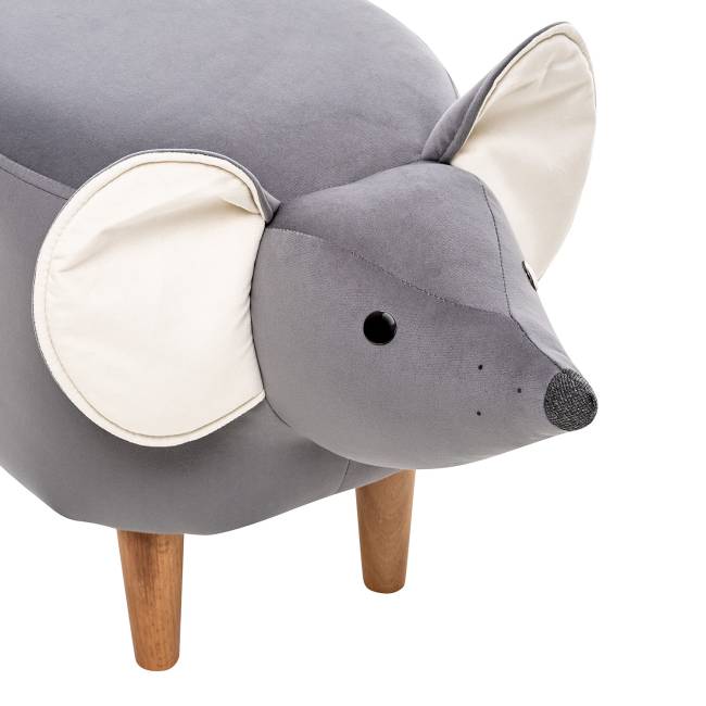 Пуф Leset Mouse COMBI V32 серый, компаньон V01 белый Бук