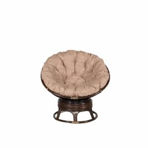 Кресло -качалка вращающееся Папасан Roker D100  коньячный , бежевый