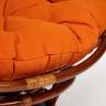 Кресло-качалка PAPASAN/ПАПАСАН w 23/01 B /с подушкой/ 115х78х104 см, Pecan (орех), ткань Оранжевый, С 23 Pecan (орех)