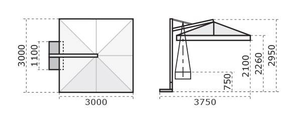 Зонт профессиональный 3х3 м Galileo Dark антрацит, серо-коричневый 3000х3000 мм Зонт профессиональный 3х3 м Galileo Dark антрацит, серо-коричневый 3000х3000 мм