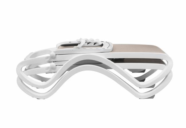 Шезлонг-лежак пластиковый Omega белый, тортора 1700-1945х690х910 мм Шезлонг-лежак пластиковый Omega белый, тортора 1700-1945х690х910 мм