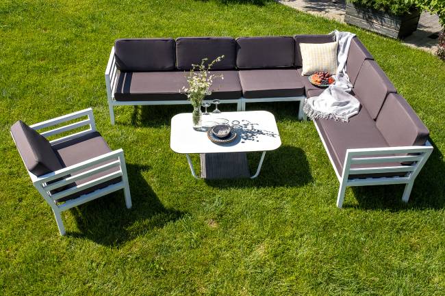 "Глория" модуль диванный центральный, каркас из алюминия