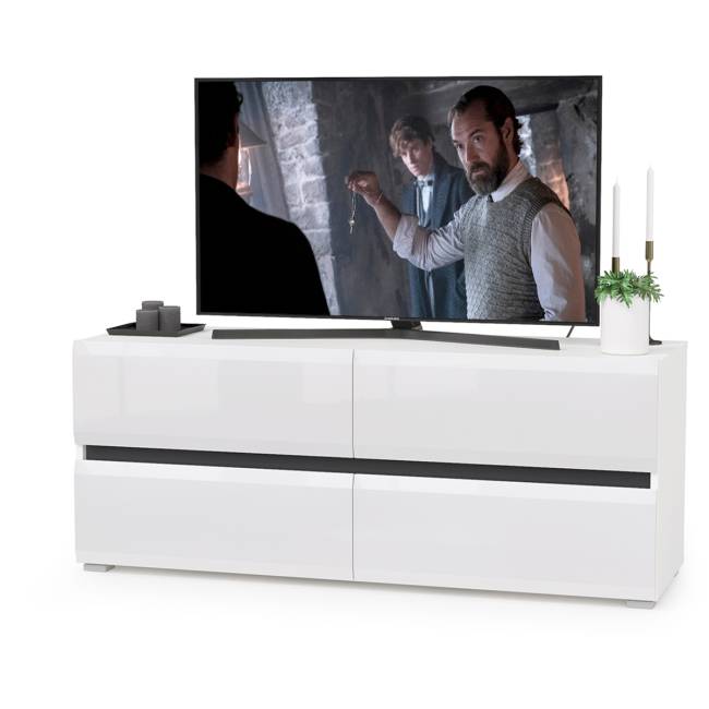 Стенка для гостиной Сидней Комплектация № 23 цвет белый/чёрный/фасады МДФ белый глянец Стенка для гостиной Сидней Комплектация № 23 цвет белый/чёрный/фасады МДФ белый глянец