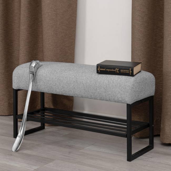 Банкетка-обувница Charli Lux/Чарли Люкс велюр/букле, VT shape silver VT shape silver велюр/букле Банкетка-обувница Charli Lux/Чарли Люкс велюр/букле, VT shape silver VT shape silver велюр/букле