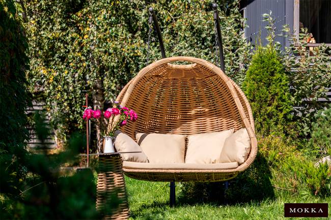 MOKKA MAJORCA подвесное кресло двухместное, цвет соломенный