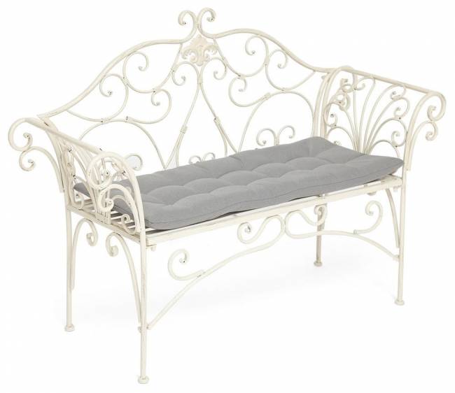 Скамья Secret de Maison BEAUJOLAIS + подушка (mod. PL08-8574) металл, 136х46х96см, белый антик (antique white) белый