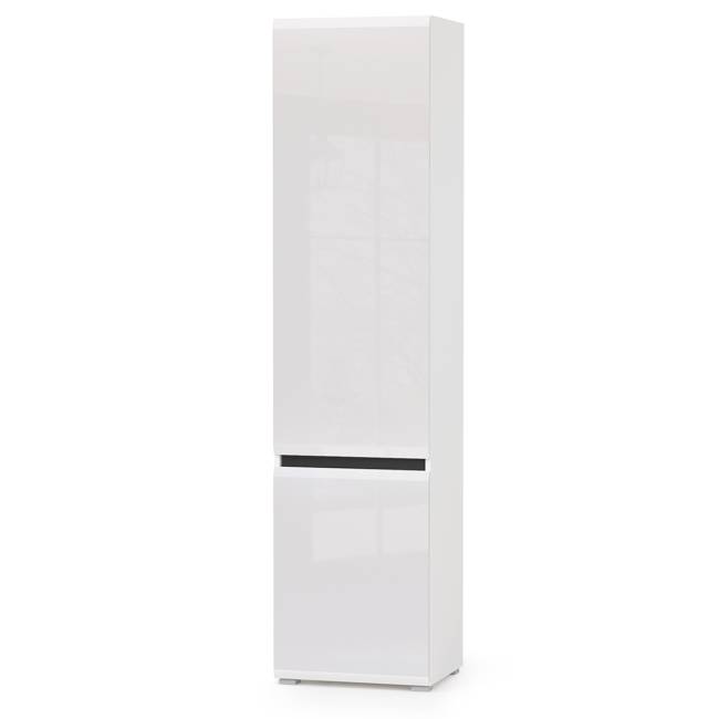 Большая стенка для гостиной Сидней № 30 цвет белый/чёрный/фасады МДФ белый глянец