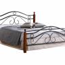 Кровать AT-803 дерево гевея/металл, 160*200 см (Queen bed), красный дуб/черный красный дуб/черный дерево гевея/металл