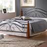Кровать AT-803 дерево гевея/металл, 160*200 см (Queen bed), красный дуб/черный красный дуб/черный дерево гевея/металл