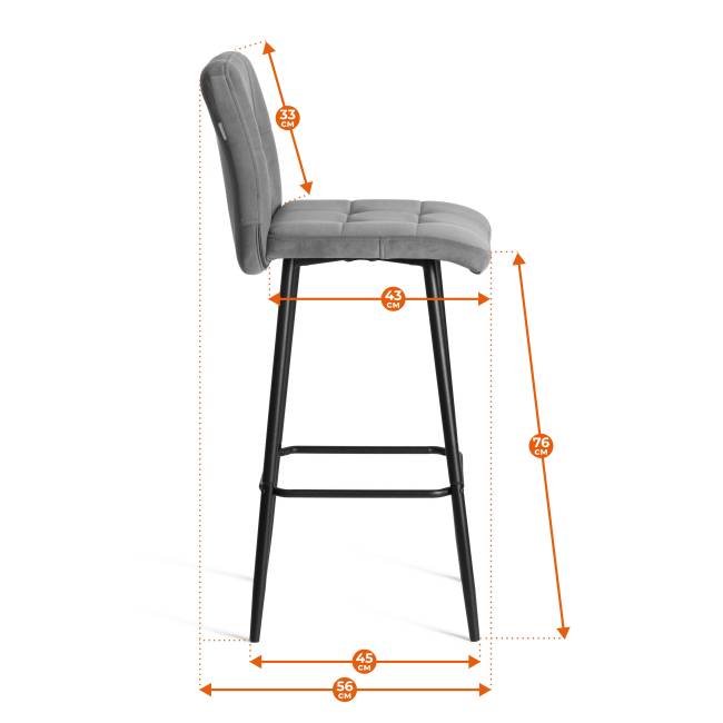 Барный стул  Medeo/Медео экокожа , черный, 45х56х113 см черный экокожа