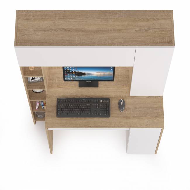 Стол компьютерный Комфорт 12.71 цвет дуб сонома/белый