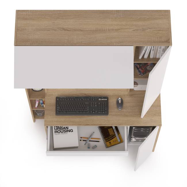 Стол компьютерный Комфорт 12.71 цвет дуб сонома/белый