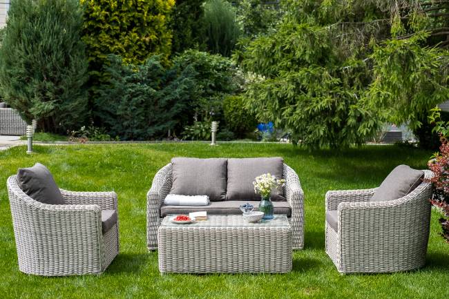 "Кон Панна" диван из искусственного ротанга двухместный, цвет бежевый