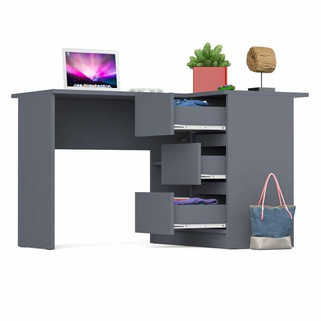 Угловой компьютерный стол Мори МС-16 правый цвет графит Угловой компьютерный стол Мори МС-16 правый цвет графит