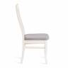 Стул DOLCE мягкое сидение бук, 40х46х100см, ivory white, велюр Tenerife Ultimate grey белый