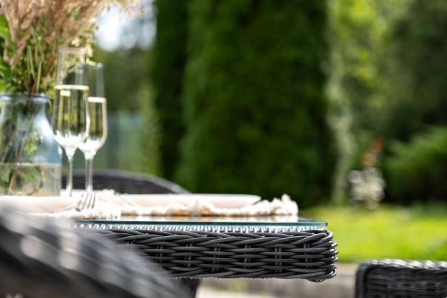 "Сицилия" обеденная группа плетеная, цвет графит "Сицилия" обеденная группа плетеная, цвет графит