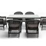 "Амароне" обеденная группа из искусственного ротанга на 6 персон, цвет графит