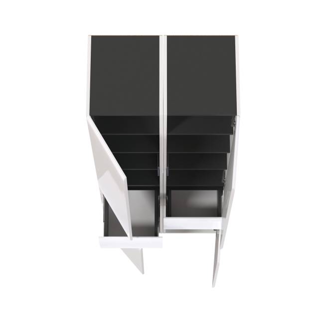 Два шкафа-пенала с выдвижным ящиком Сидней цвет белый/чёрный/МДФ белый глянец
