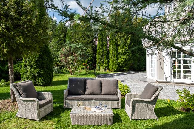 "Гляссе" лаунж-зона из искусственного ротанга, цвет бежевый