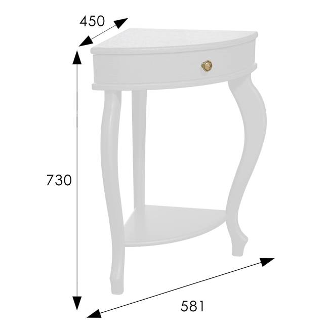 Консоль угловая Элегант молочный дуб Л