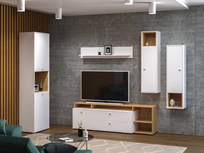 Гостиная Бэль № 02, цвет дуб крафт золотой/белый премиум Гостиная Бэль № 02, цвет дуб крафт золотой/белый премиум