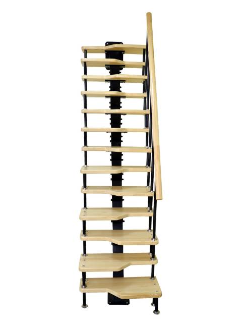 Лестница малогабаритная на монокосоуре «Гусиный шаг» 2400-2600 мм цвет серый