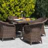 "Фредо" обеденная группа из искусственного ротанга, цвет коричневый