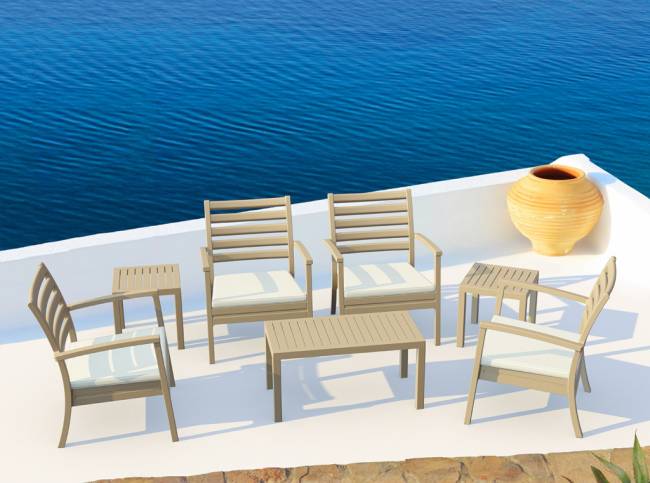 Столик пластиковый для лежака Ocean Side Table бежевый 450х450х450 мм Столик пластиковый для лежака Ocean Side Table бежевый 450х450х450 мм
