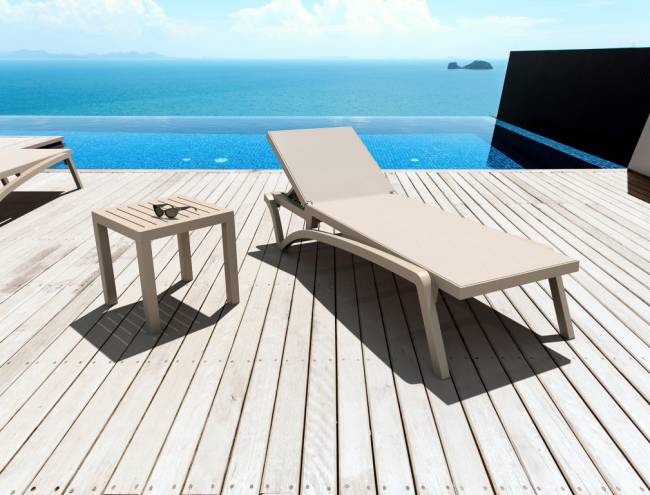 Столик пластиковый для лежака Ocean Side Table бежевый 450х450х450 мм Столик пластиковый для лежака Ocean Side Table бежевый 450х450х450 мм