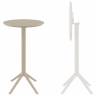 Стол пластиковый барный складной Sky Folding Bar Table 60 бежевый Ø600х1080 мм