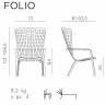 Лаунж-кресло пластиковое с подушкой Folio белый, розовый 720х810-925х1130-1065 мм