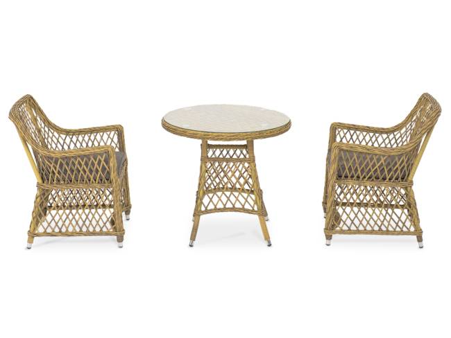 "Эспрессо - 80 L" обеденная группа плетеная, цвет соломенный