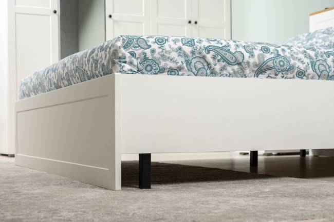 Двуспальная кровать Остин 1600 с ортопедическим основанием цвет белый шагрень/дуб крафт золотой Двуспальная кровать Остин 1600 с ортопедическим основанием цвет белый шагрень/дуб крафт золотой