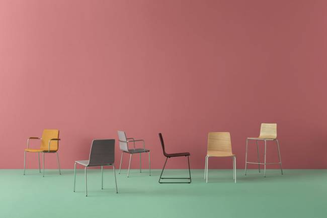 Стул деревянный Inga хромированный, беленый дуб 505х520х800 мм