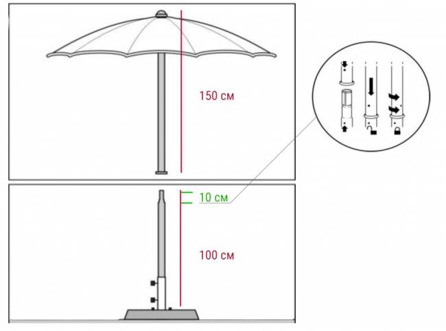 Зонт профессиональный пляжный Ø2.6 м Cezanne Ø2600 мм