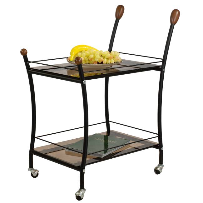 Стол сервировочный Поло чёрный/тонированное стекло