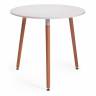 Стол Mars/Марс (мод. T1004) МДФ/дерево, белый/натуральный, 80х80х75см White (Белый) / Natural (натуральный) МДФ/дерево