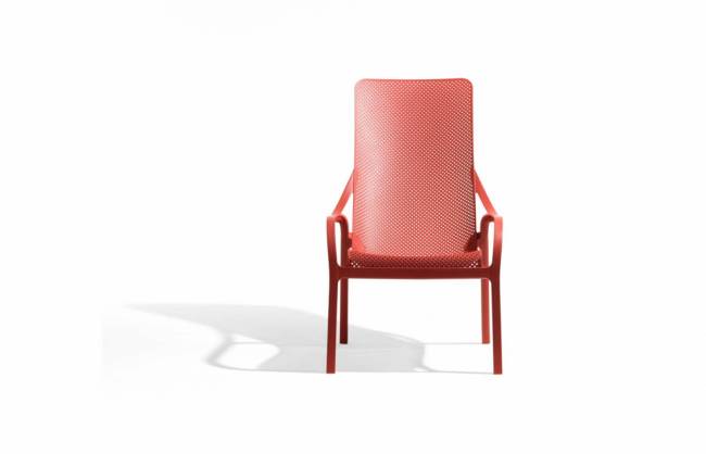 Лаунж-кресло пластиковое Net Lounge коралловый 615х900х990 мм Лаунж-кресло пластиковое Net Lounge коралловый 615х900х990 мм