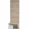 Тумба для обуви с вешалкой Лайн цвет дуб крафт серый/фасады МДФ белый глянец Тумба для обуви с вешалкой Лайн цвет дуб крафт серый/фасады МДФ белый глянец