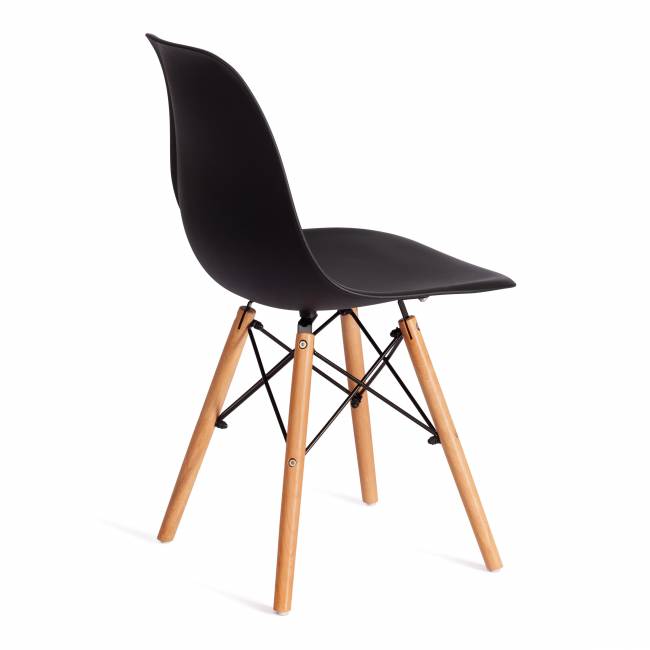 Стул CINDY (EAMES) (mod. 1801) дерево бук/металл/сиденье пластик, 45x51x82 см, Black (черный) (Комплект из 4 шт.) черный дерево бук/металл/сиденье пластик