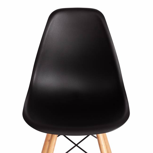 Стул CINDY (EAMES) (mod. 1801) дерево бук/металл/сиденье пластик, 45x51x82 см, Black (черный) (Комплект из 4 шт.) черный дерево бук/металл/сиденье пластик