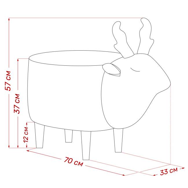 Пуф Leset Оленёнок V18 бежевый, компаньон V01 белый Бук Пуф Leset Оленёнок V18 бежевый, компаньон V01 белый Бук