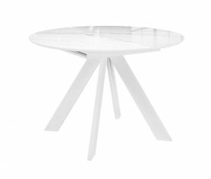 Стол DikLine SFC100 d1000 стекло Оптивайт Белый мрамор/подстолье белое