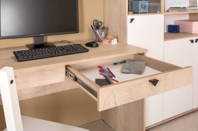 Кровать Муссон с подъёмным основанием и туалетным столиком цвет дуб эндгрейн элегантный/искусственная кожа белая Кровать Муссон с подъёмным основанием и туалетным столиком цвет дуб эндгрейн элегантный/искусственная кожа белая