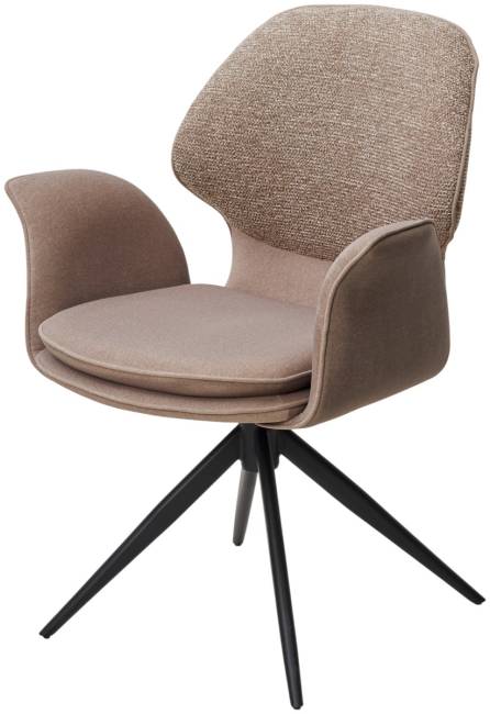 Стул LENNE 360 град. поворот., латте  MILAN-430, ткань/ MOHAIR-440, ткань/ Черный, ®DISAUR