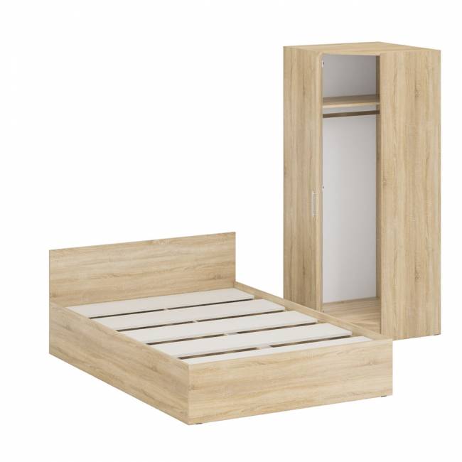 Кровать двуспальная 1400 с угловым шкафом Стандарт цвет дуб сонома Кровать двуспальная 1400 с угловым шкафом Стандарт цвет дуб сонома