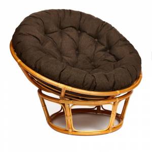 Кресло PAPASAN/ПАПАСАН 23/01 W  /с подушкой/ диаметр подушки 125 см, 115х101х104 см, Honey (мед), ткань Коричневый, 3М7-147 Honey (мед)