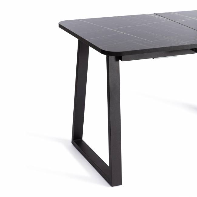 Стол MALTIDO ЛДСП/HPL/металл, 130 х 75+30 х 75 см, Мрамор чёрный/чёрный Мрамор чёрный/чёрный ЛДСП/HPL/металл